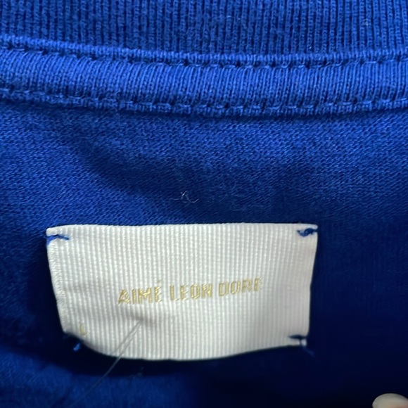 Aime Leon Dore Men’s COBALT BLUE Crew Neck Long Sleeve T-Shirt Size L NWT - Picture 5 of 10